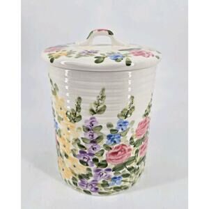 Whimsical Fairy Floral English Garden Tabletops Unlimited Medium Lidded Canister